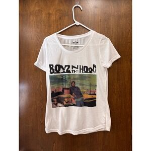Philcos Boyz N The Hood Graphic Tee White Scoop Neck Ice Cube Movie Shirt LG